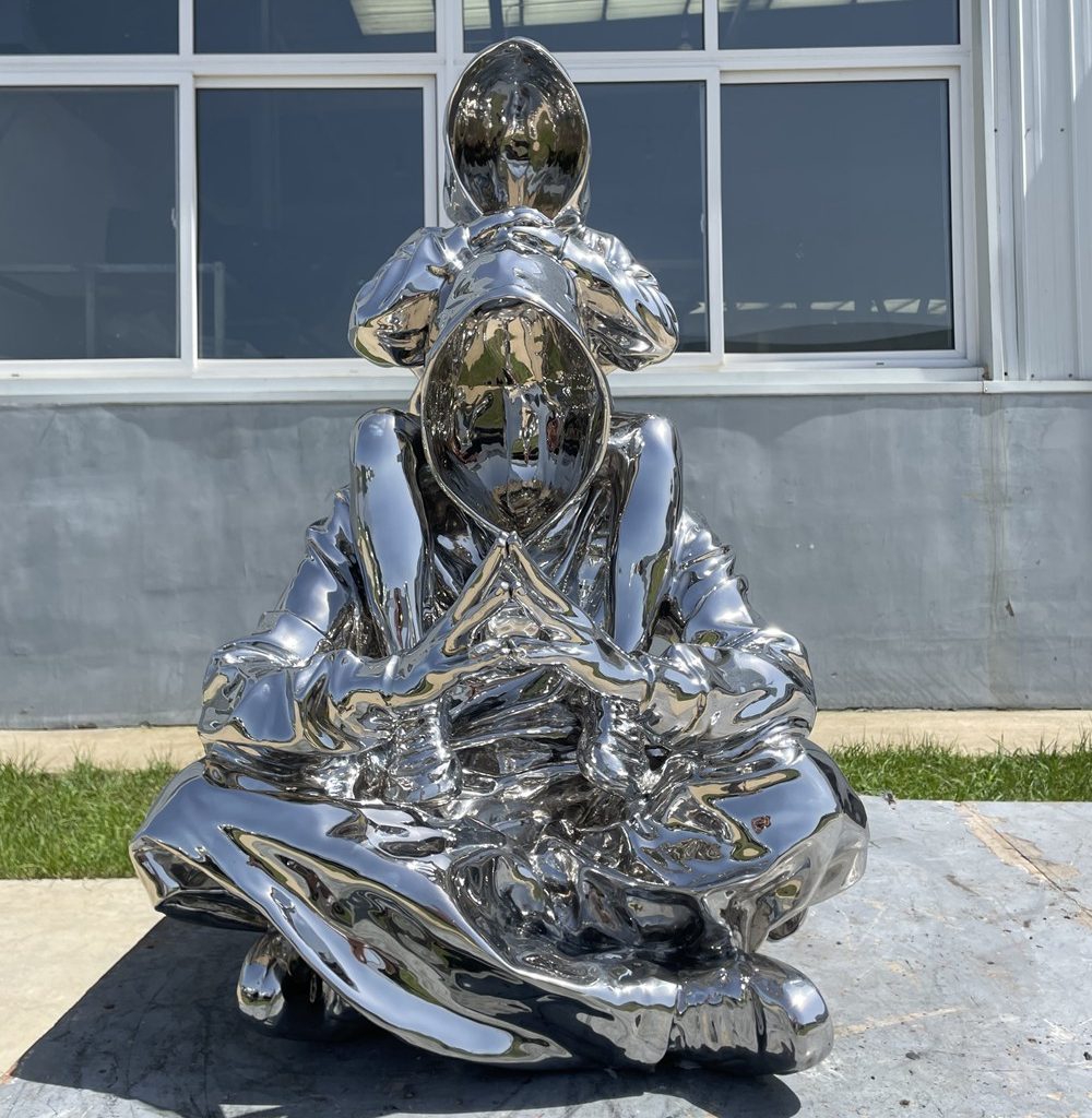 Cast Mirror Stainless Steel Hulu Art Sculpture