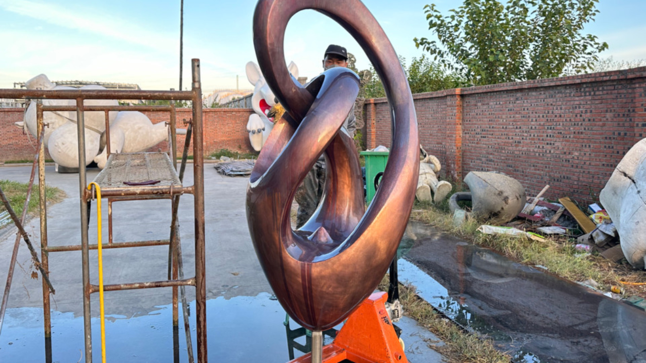 sculpture in brass