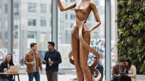 bronze sculpture of a woman