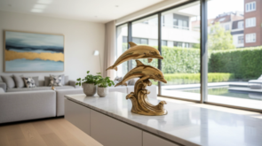 brass dolphin sculpture