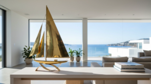 brass sailboat sculpture
