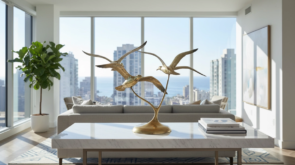 brass seagull sculpture