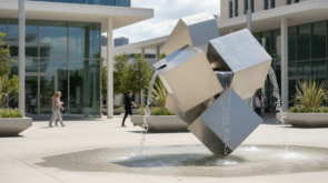 تمثال نافورة المياه المصنوع من الفولاذ المقاوم للصدأ