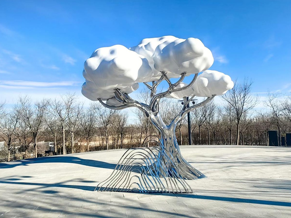 A Mixed-Material Tree Sculpture
