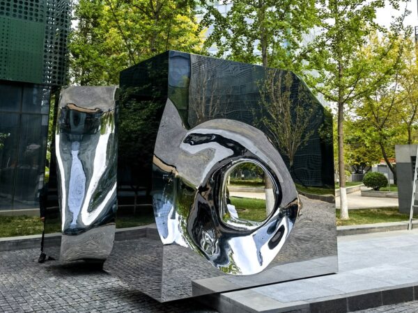 Mirror Polished Contemporary Stainless Steel Sculpture