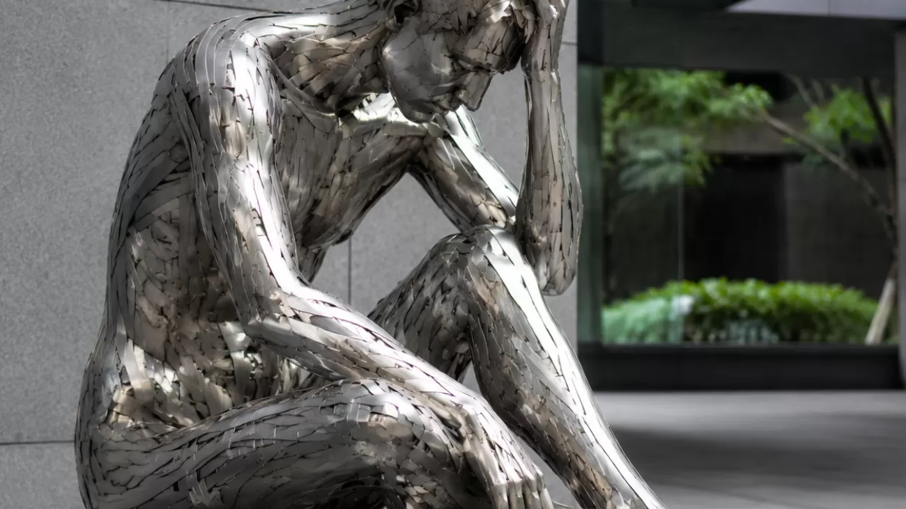 sculpture with metal