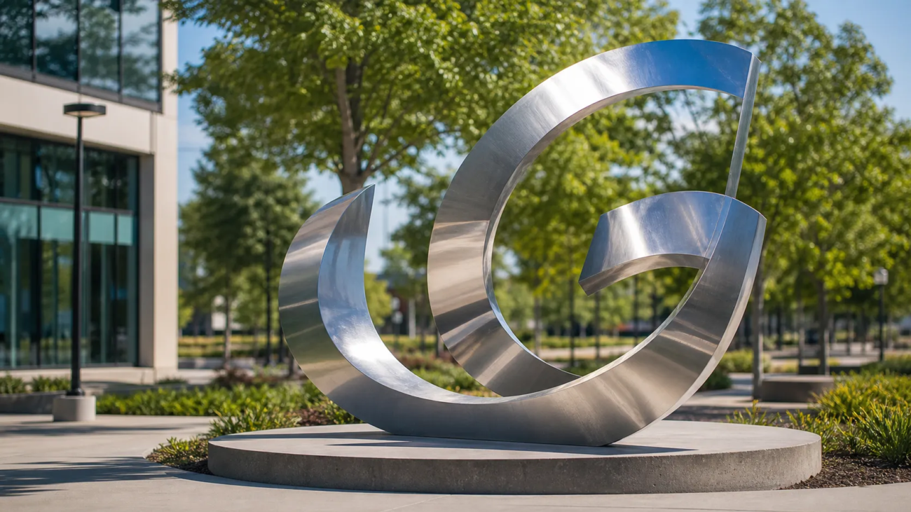 modern outdoor stainless steel sculpture design